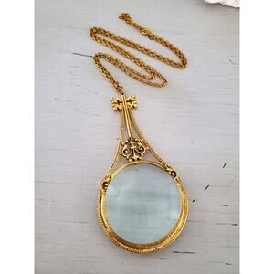 Vintage Florenza Magnifying Glass Necklace